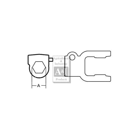 A & I Products Implement Yoke, Hex Bore 1 1/8", QD 4" x2" x2" A-BP510047752